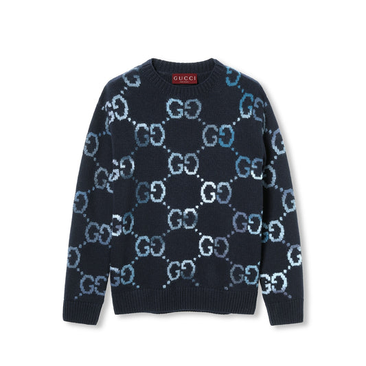 Gucci Wool Sweater with GG Intarsia