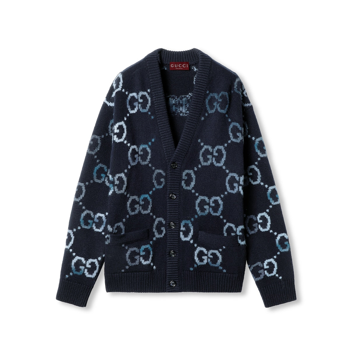 Gucci Wool Cardigan with GG Intarsia