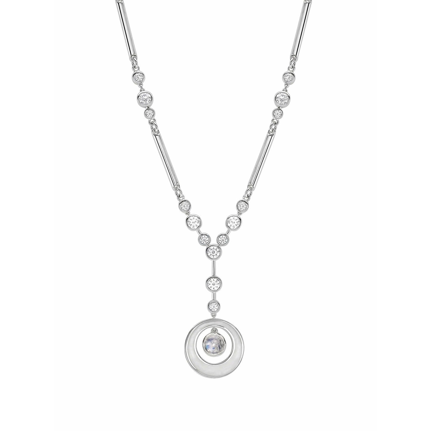 Raindance Diamond Moonstone Enamel Pendant