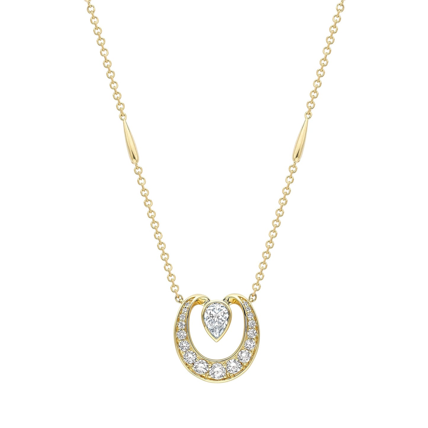 Lucky Diamond Horseshoe Pendant