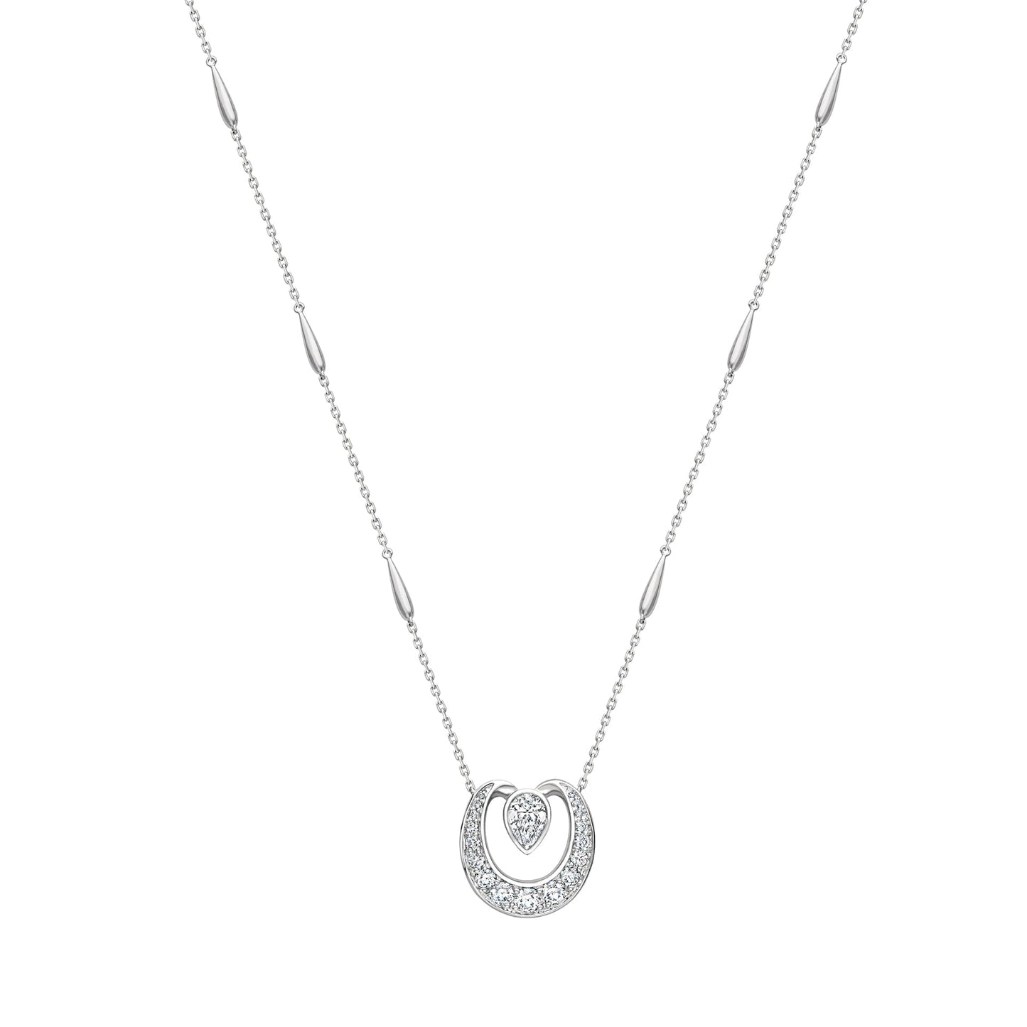 Lucky Diamond Horseshoe Pendant