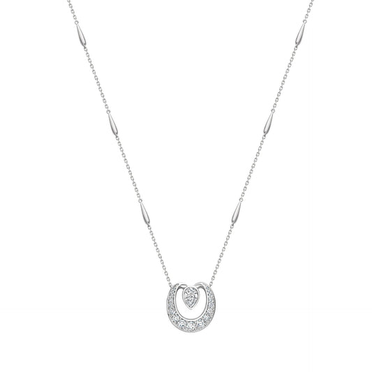 Lucky Diamond Horseshoe Pendant