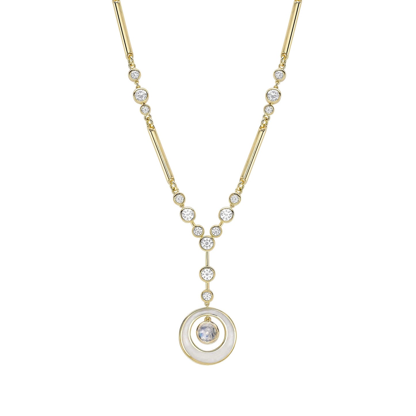 Raindance Diamond Moonstone Enamel Pendant