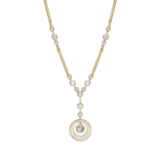 Raindance Diamond Moonstone Enamel Pendant