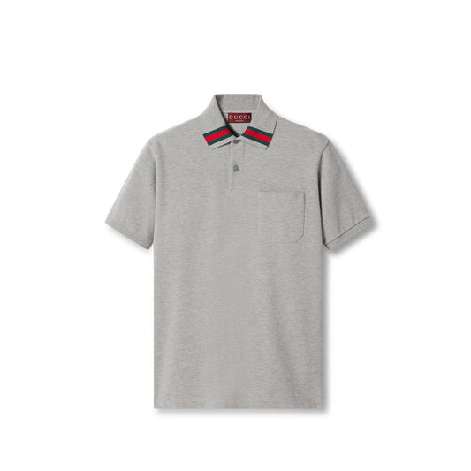 Gucci Cotton Polo Shirt with Web