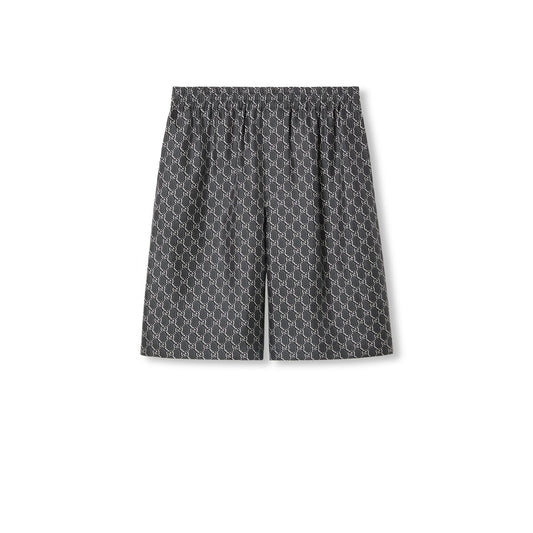Gucci Silk Twill Shorts with GG Shadow
