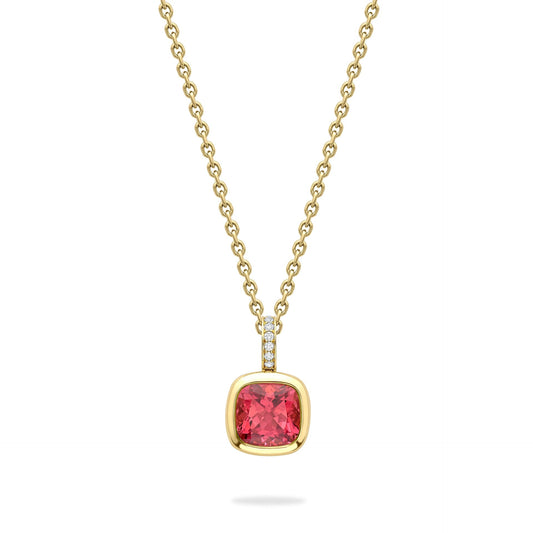 Florentine Dolce Vita Cushion Pink Tourmaline Pendant