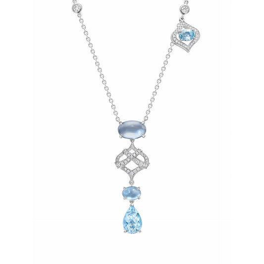 Woodland Aquamarine Diamond Pendant