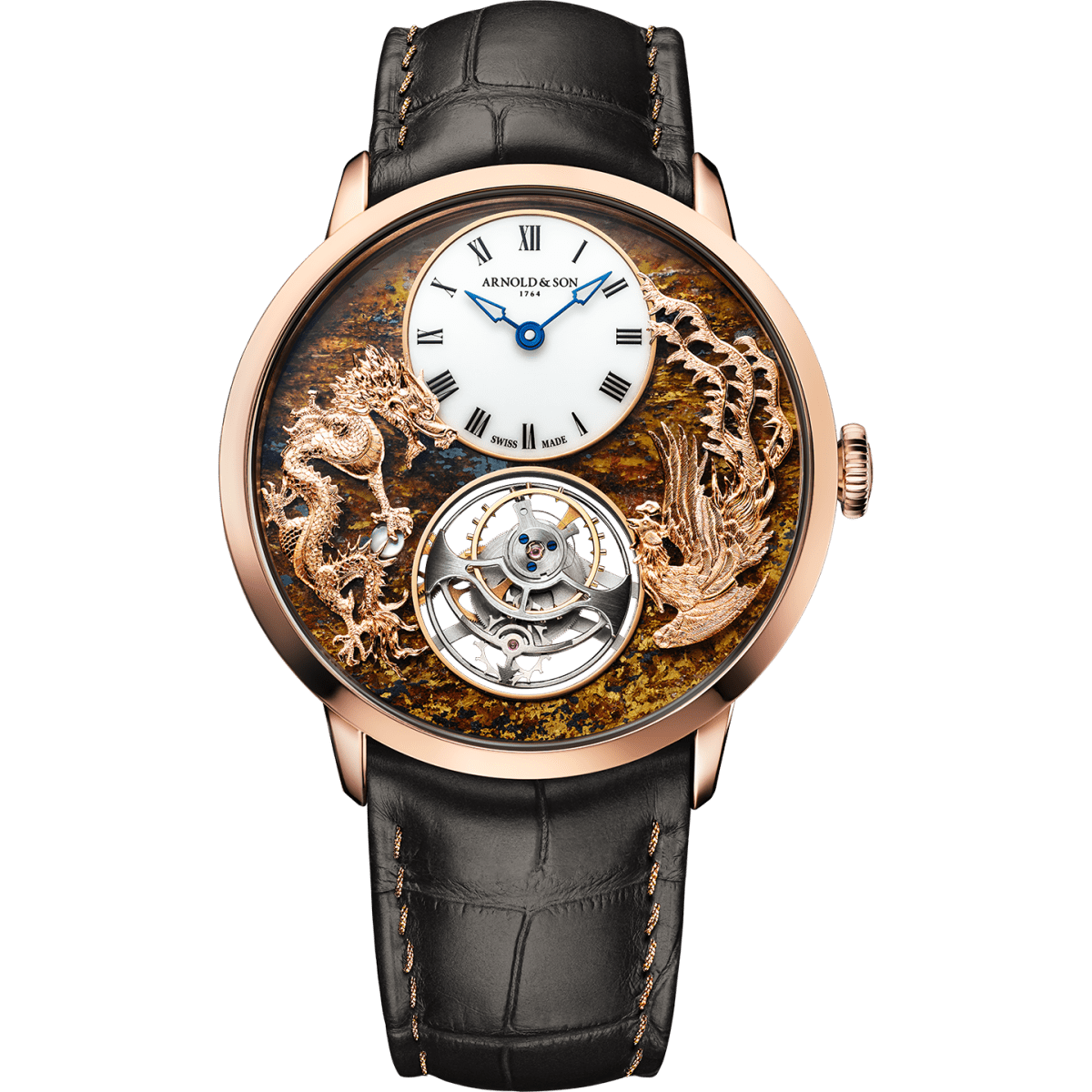 Ultrathin Tourbillon Red Gold “Dragon & Phoenix” Watch