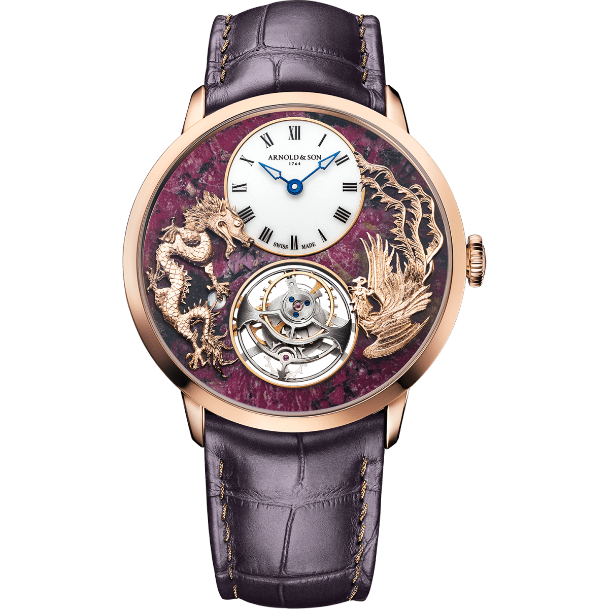 Ultrathin Tourbillon Red Gold “Dragon & Phoenix” Watch