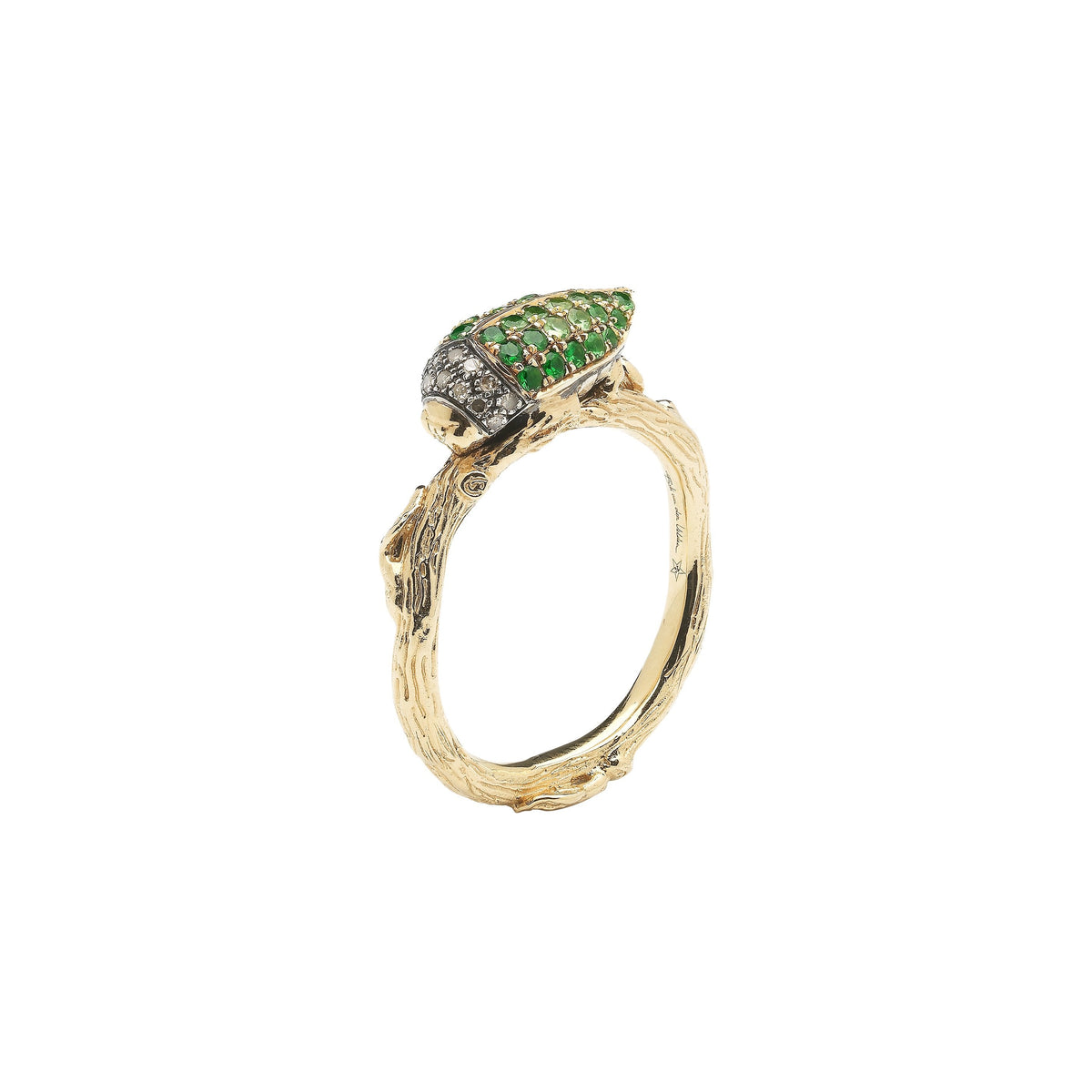 Scarab Tsavorite Stackable Ring