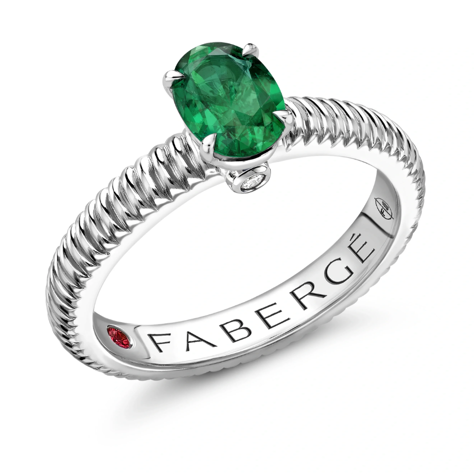 Fluted Emerald Ring