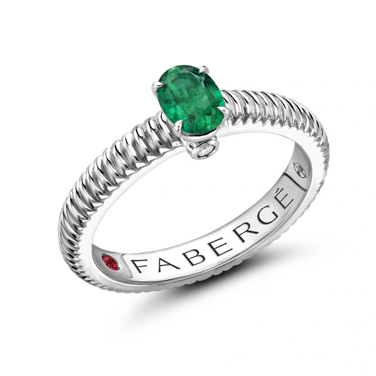 Fluted Emerald Ring