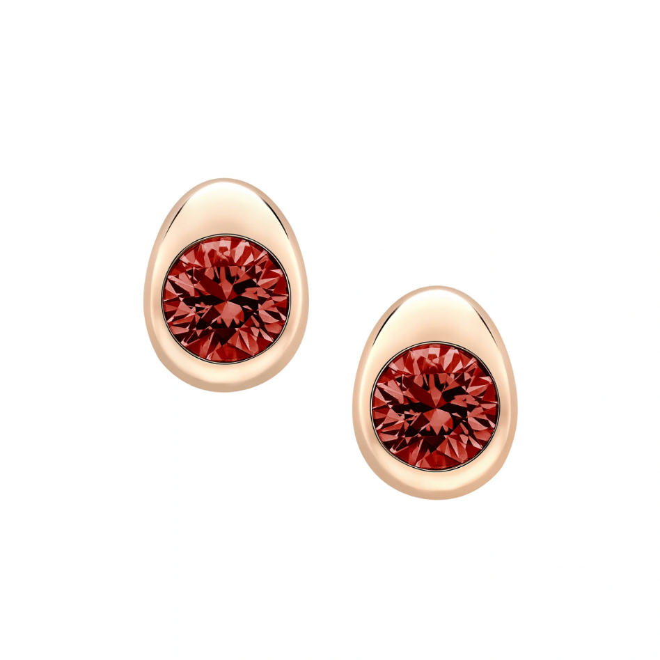 Cosmic Curve Ruby Stud Earrings