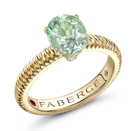 Fluted Green Tourmaline Ring