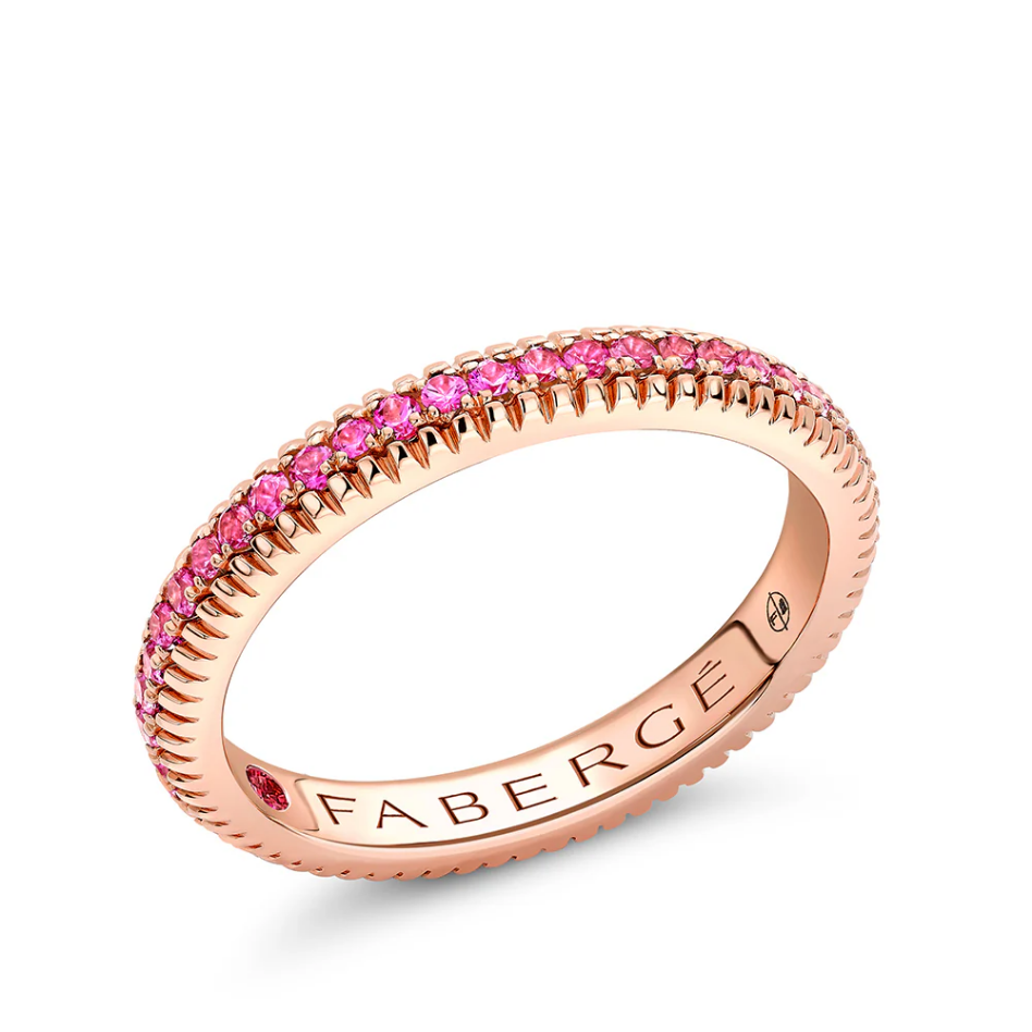 Fluted Pink Sapphire Eternity Ring