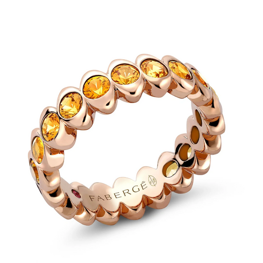 Cosmic Curve Orange Sapphire Eternity Ring