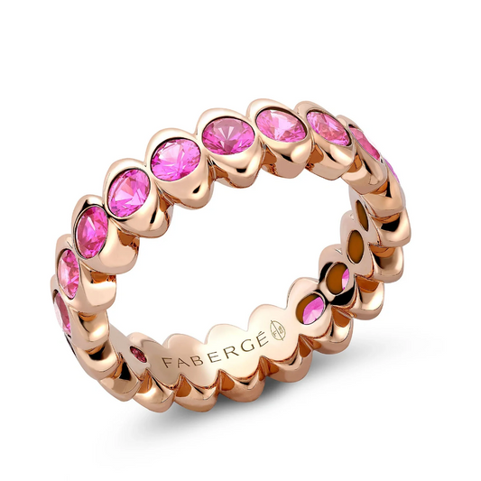 Cosmic Curve Pink Sapphire Eternity Ring