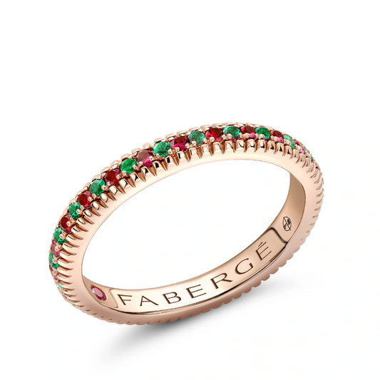 Fluted Emerald & Ruby Eternity Ring