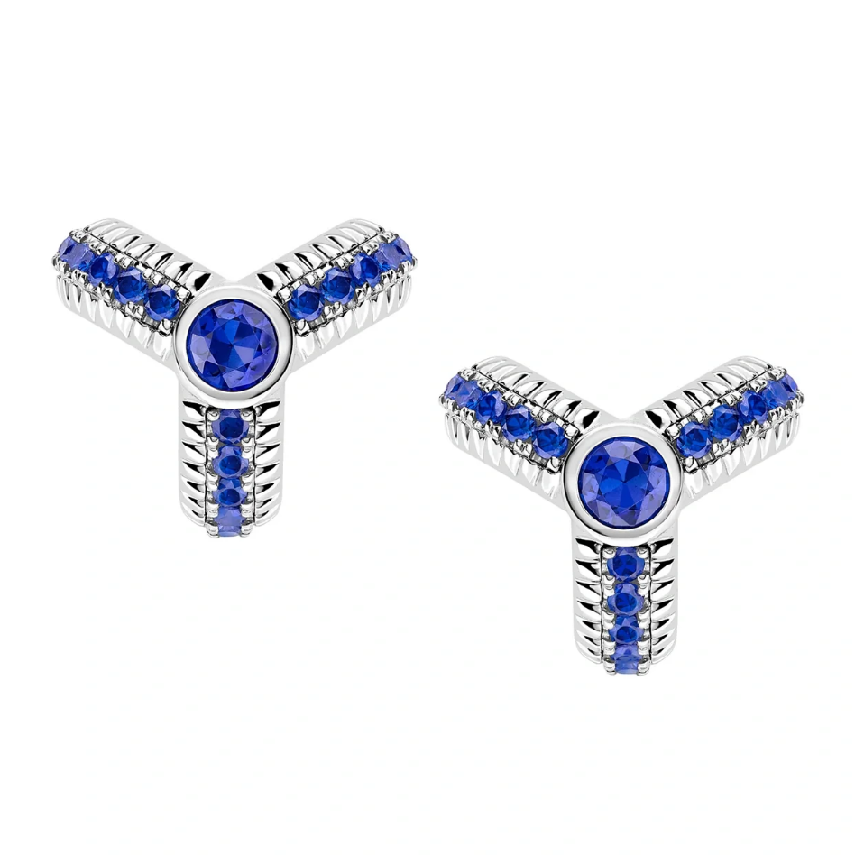 Trio Fluted Stud Earrings