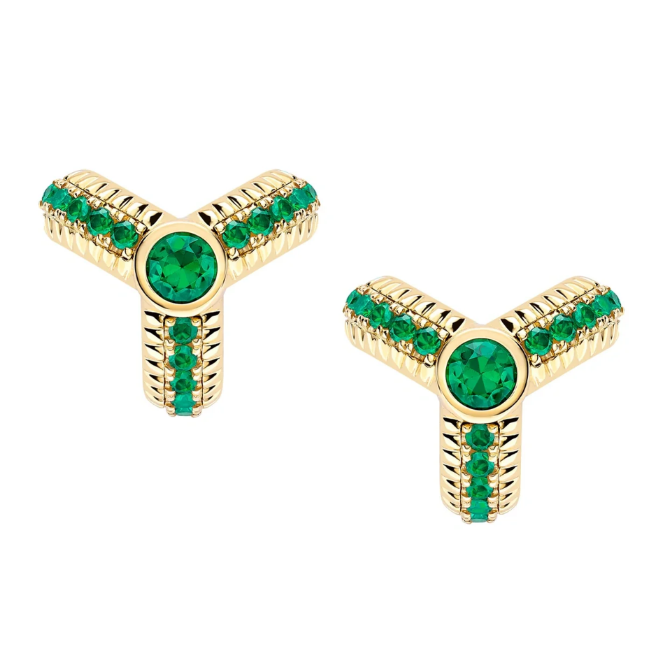 Trio Fluted Stud Earrings