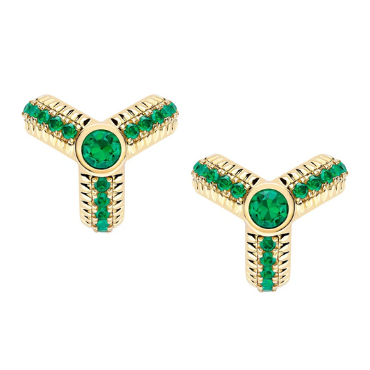 Trio Fluted Stud Earrings