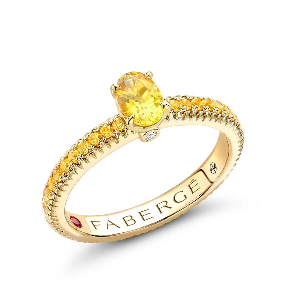 Fluted Yellow Sapphire Ring