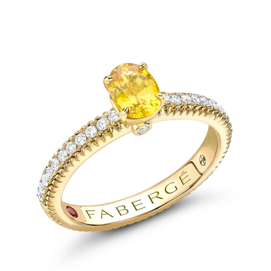 Fluted Yellow Sapphire Ring