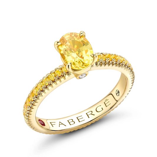 Fluted Yellow Sapphire Ring