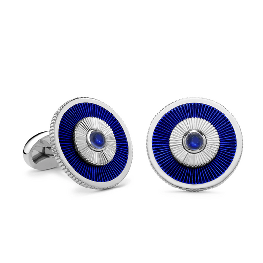 Guilloché Enamel Round Cufflinks