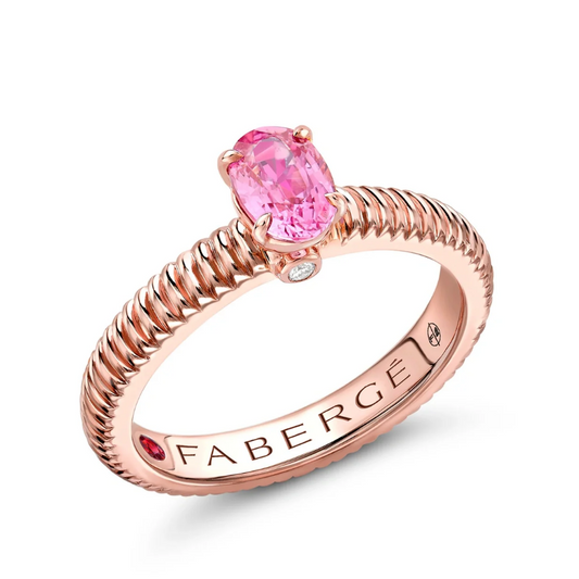 Fluted Pink Sapphire Ring