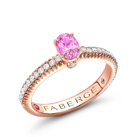 Fluted Pink Sapphire Ring