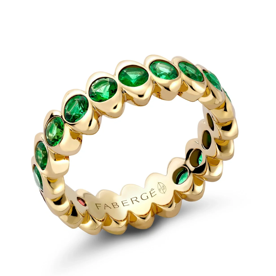 Cosmic Curve Emerald Eternity Ring