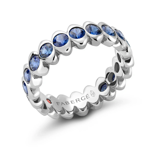 Cosmic Curve Blue Sapphire Eternity Ring