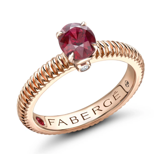 Fluted Ruby Ring