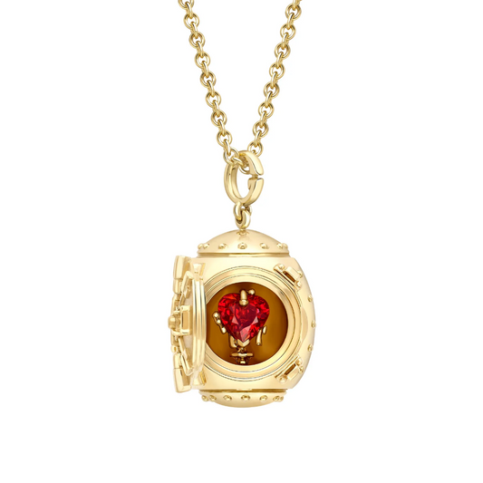 Goldfinger Egg Safe Locket with Ruby Heart Surprise