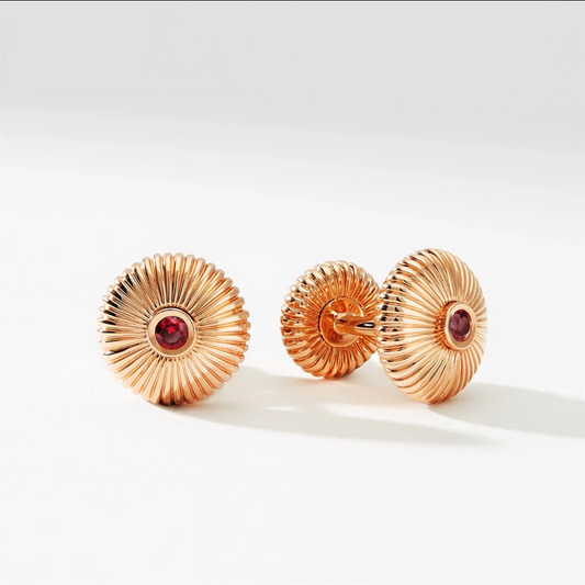 Fluted Round Cufflinks