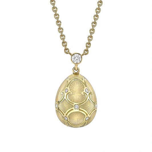 Guilloché Enamel Petite Egg Pendant