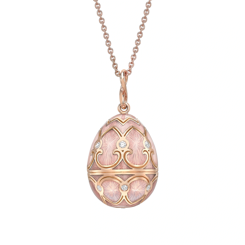 Guilloché Enamel Egg Pendant