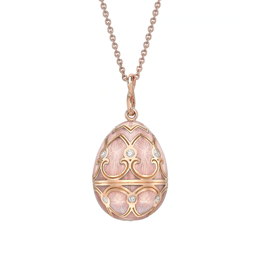 Guilloché Enamel Egg Pendant