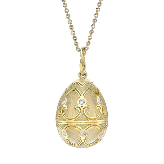 Guilloché Enamel Egg Pendant