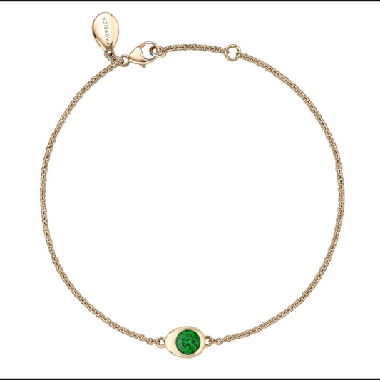 Cosmic Curve Emerald Chain Bracelet