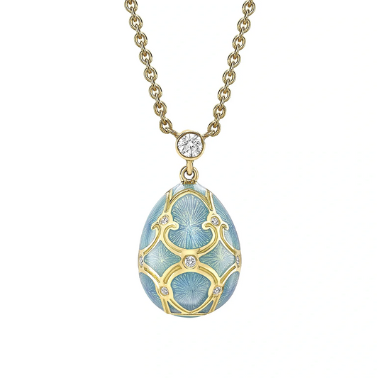 Guilloché Enamel Petite Egg Pendant