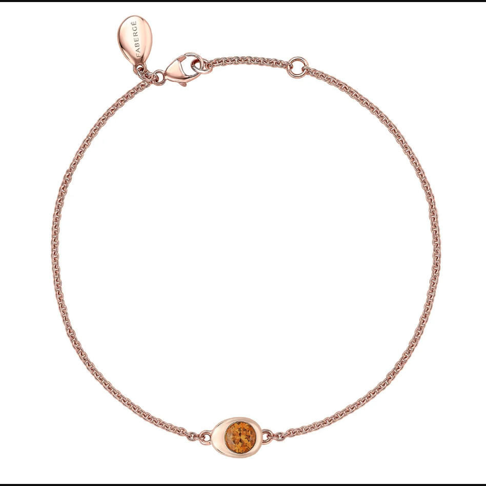 Cosmic Curve Orange Spessartite Chain Bracelet