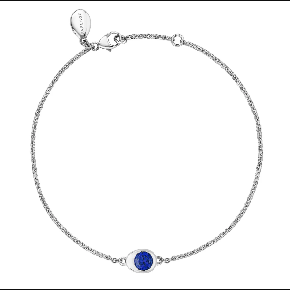 Cosmic Curve Blue Sapphire Chain Bracelet