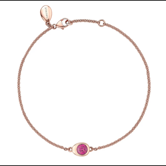 Cosmic Curve Pink Sapphire Chain Bracelet