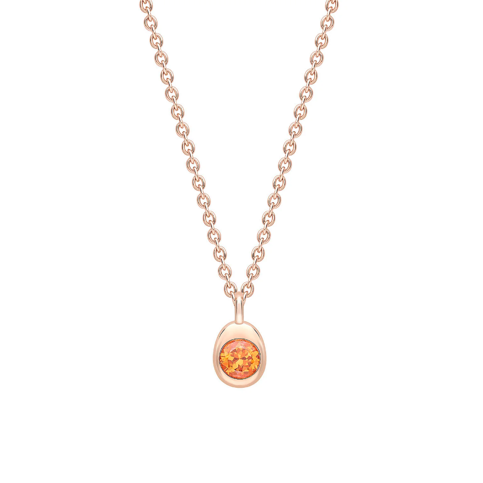 Cosmic Curve Orange Spessartite Pendant