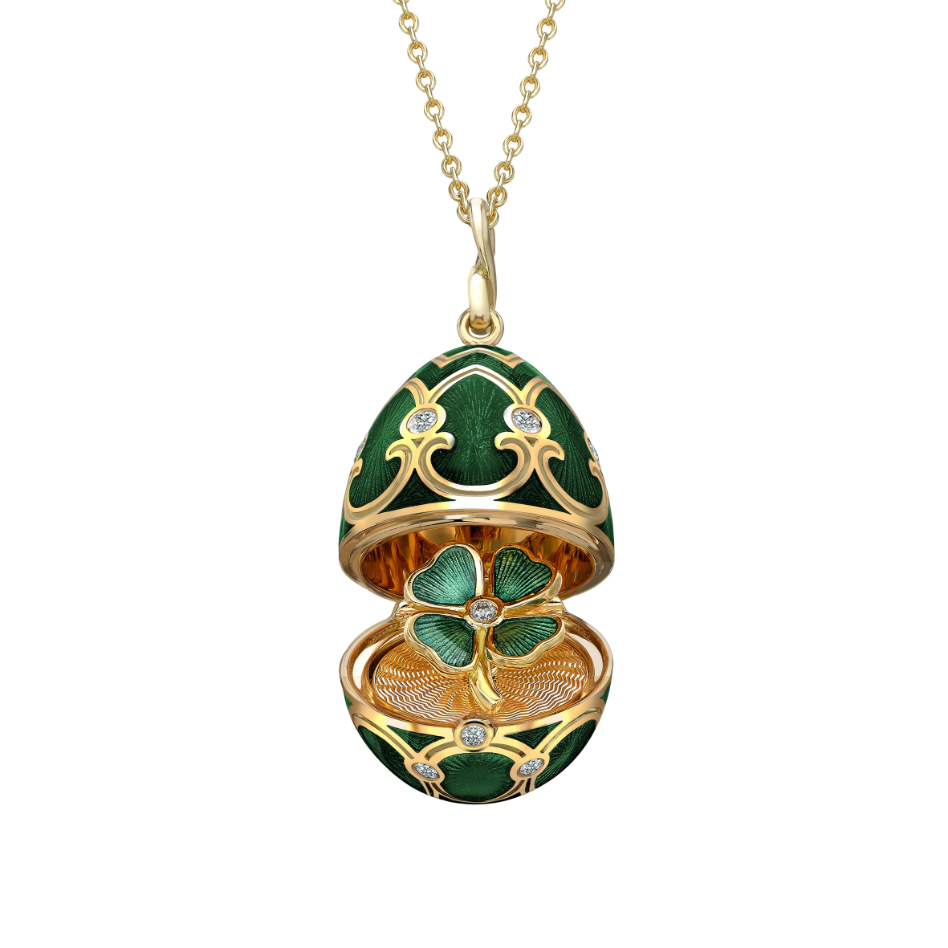 Guilloché Enamel Clove Surprise Locket