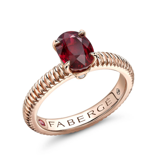 Fluted Ruby Ring