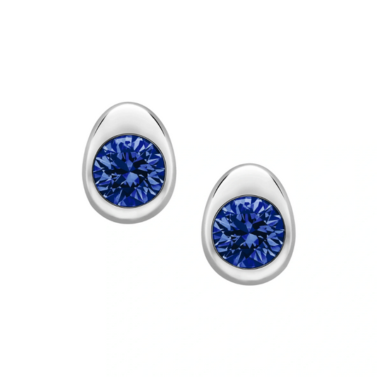 Cosmic Curve Sapphire Stud Earrings